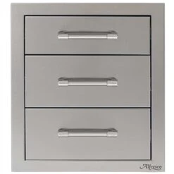 Alfresco Grills 17-Inch Stainless Steel Triple Access Drawer With Soft-Close Hardware
