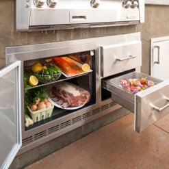 Alfresco Grills 42-Inch 7.25 Cu. Ft. Capacity Outdoor Rated Built-In Under-Grill Refrigerator