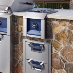 Aspire By Hestan 20,000 BTU Built-In Propane Gas Single Side Burner With Stainless Steel Lid - Prince -BBQ Haven Shop Aspire by Hestan Single Burner Lifestyle 4