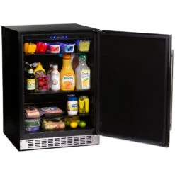 Azure 24-Inch 5.6 Cu. Ft. Outdoor Rated Compact Refrigerator - Stainless Steel - 2.0 Version 11 Azure 24-Inch 5.6 Cu. Ft. Outdoor Rated Compact Refrigerator - Stainless Steel - 2.0 Version -BBQ Haven Shop Azure 24 Inch 5 6 Cu Ft Outdoor Rated Compact Refrigerator Stainless Steel 2 0 Version A224R S Angled Open