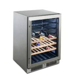 Blaze 24-Inch 5.5 Cu. Ft. Outdoor Rated Beverage Cooler With Glass Door -BBQ Haven Shop Blaze 24 Inch 5 5 Cu Ft Outdoor Rated Beverage Cooler with Glass Door AngleStocked
