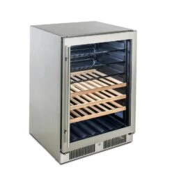 Blaze 24-Inch 5.5 Cu. Ft. Outdoor Rated Beverage Cooler With Glass Door -BBQ Haven Shop Blaze 24 Inch 5 5 Cu Ft Outdoor Rated Beverage Cooler with Glass Door Angled