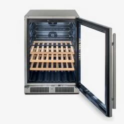 Blaze 24-Inch 5.5 Cu. Ft. Outdoor Rated Beverage Cooler With Glass Door -BBQ Haven Shop Blaze 24 Inch 5 5 Cu Ft Outdoor Rated Beverage Cooler with Glass Door Open2
