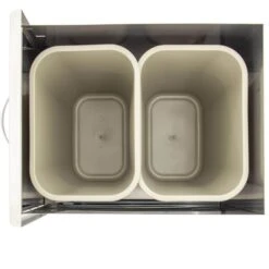 Blaze Grills 20-Inch Roll-Out Double Stainless Steel Trash And Recycling Bin -BBQ Haven Shop Blaze Grills 20 Inch Roll Out Double Stainless Steel Trash and Recycling Bin Top View
