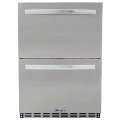 Blaze Grills 24-Inch 5.1 Cu. Ft. Capacity Stainless Steel Outdoor Rated Double Drawer Refrigerator