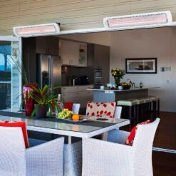 Bromic Heating Tungsten Smart-Heat 44-Inch 4000W 277V Electric Patio Heater - White -BBQ Haven Shop Bromic Heating Tungsten Smart Heat White Lifestyle 1