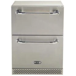 Bull BBQ 24-Inch 5.3 Cu. Ft. Capacity Outdoor Rated Dual Drawer Refrigerator With Towel Bar Handles