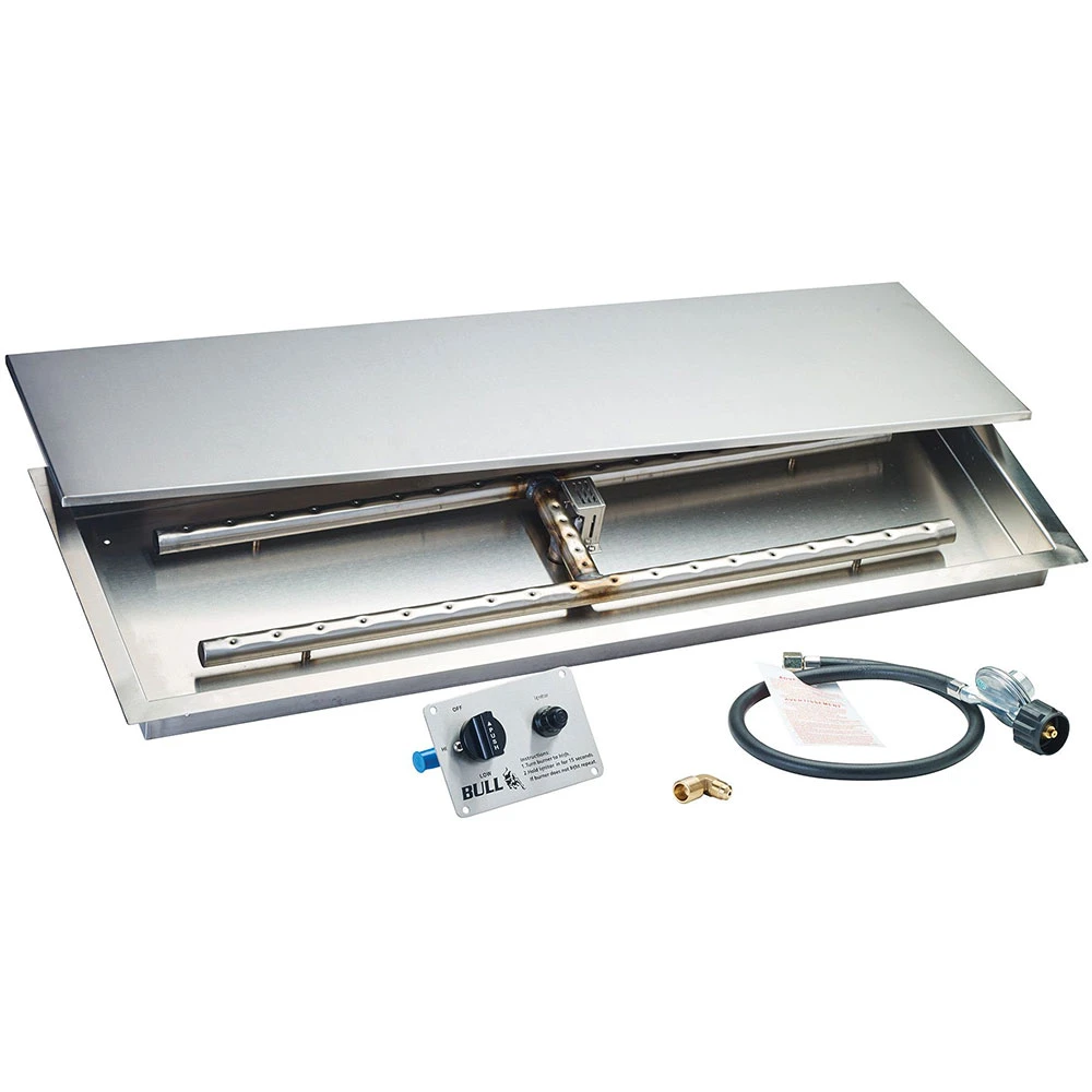 Bull BBQ Fully-Assembled 59-Inch 35,000 BTU Rectangle Gas Fire Pit With Single Access Door - Stucco Base And Tile Countertop 4 Bull BBQ Fully-Assembled 59-Inch 35,000 BTU Rectangle Gas Fire Pit With Single Access Door - Stucco Base And Tile Countertop - Image 4