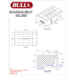 Bull BBQ Fully-Assembled 59-Inch 35,000 BTU Rectangle Gas Fire Pit With Single Access Door - Stucco Base And Tile Countertop 7 Bull BBQ Fully-Assembled 59-Inch 35,000 BTU Rectangle Gas Fire Pit With Single Access Door - Stucco Base And Tile Countertop -BBQ Haven Shop Bull BBQ Fully Assembled 60 Inch 35000 BTU Rectangle Gas Fire Pit 31044 BBQGrills com Spec Sheet
