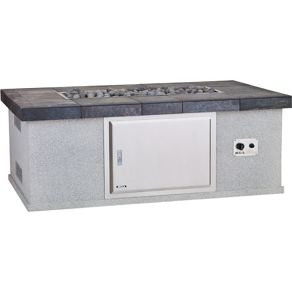 Bull BBQ Fully-Assembled 59-Inch 35,000 BTU Rectangle Gas Fire Pit With Single Access Door - Stucco Base And Tile Countertop 1 Bull BBQ Fully-Assembled 59-Inch 35,000 BTU Rectangle Gas Fire Pit With Single Access Door - Stucco Base And Tile Countertop