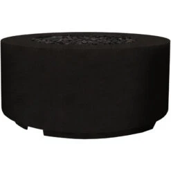 Prism Hardscapes Cilindro 36-Inch Round 65,000 BTU Natural Gas Fire Pit Bowl - Ebony