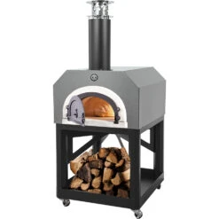 Chicago Brick Oven CBO-750 Mobile Wood-Fired Residential Outdoor Pizza Oven - Silver