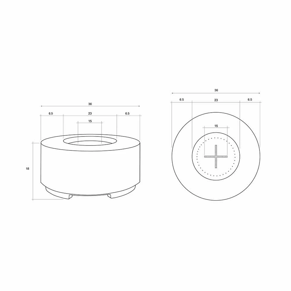 Prism Hardscapes Cilindro 36-Inch Round 65,000 BTU Natural Gas Fire Pit Bowl - Ebony 3 Prism Hardscapes Cilindro 36-Inch Round 65,000 BTU Natural Gas Fire Pit Bowl - Ebony - Image 3