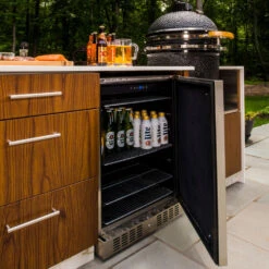 Coyote 24-Inch 5.5 Cu. Ft. Right Hinge Outdoor Rated Compact Refrigerator -BBQ Haven Shop Coyote 24 Inch 5 5 Cu Ft Right Hinge Outdoor Rated Compact Refrigerator C1BIR24 R Lifestyle Open