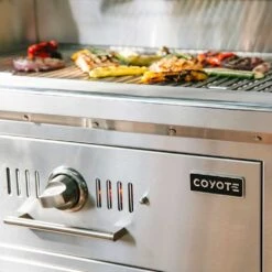 Coyote 36-Inch Built-In Stainless Steel Charcoal Grill With Adjustable Charcoal Tray 7 Coyote 36-Inch Built-In Stainless Steel Charcoal Grill With Adjustable Charcoal Tray -BBQ Haven Shop Coyote 36 Inch Built In Stainless Steel Charcoal Grill C1CH36 Control Panel
