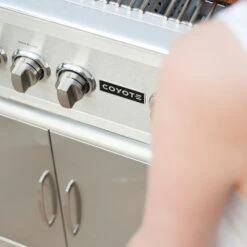 Coyote 36-inch Stainless Steel Double Access Door -BBQ Haven Shop Coyote 36 inch Stainless Steel Double Access Door CDA2436 Lifestyle Detail