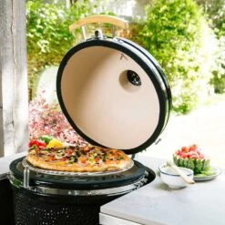 Coyote 18-Inch Asado Ceramic Kamado Grill -BBQ Haven Shop Coyote Grill Asado Ceramic Kamado Grill C1CHCS Lifestyle Pizza