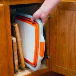 Drip EZ BBQ Prep Tub - Junior Size - Orange - 12-Inches By 16-Inches -BBQ Haven Shop Drip EZ Original Orange BBQ Prep Tub storage 1