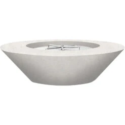 Prism Hardscapes Embarcadero 60-Inch Round 125,000 BTU Propane Gas Fire Pit Bowl - Ultra White