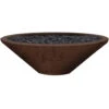 Prism Hardscapes Embarcadero Pedestal 31-Inch Round 65,000 BTU Natural Gas Fire Pit Bowl - Cafe