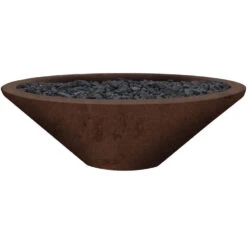 Prism Hardscapes Embarcadero Pedestal 31-Inch Round 65,000 BTU Natural Gas Fire Pit Bowl - Cafe
