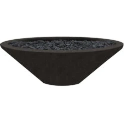 Prism Hardscapes Embarcadero Pedestal 31-Inch Round 65,000 BTU Propane Gas Fire Pit Bowl - Ebony