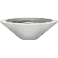 Prism Hardscapes Embarcadero 48-Inch Round 65,000 BTU Natural Gas Fire Pit Bowl - Ultra White