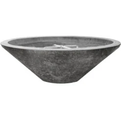 Prism Hardscapes Embarcadero Pedestal 31-Inch Round 65,000 BTU Propane Gas Fire Pit Bowl - Pewter