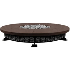 Prism Hardscapes Fuego 89-Inch 125,000 BTU Natural Gas Round Fire Pit Table - Cafe