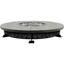 Prism Hardscapes Fuego 89-Inch 125,000 BTU Natural Gas Round Fire Pit Table - Natural