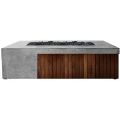 Prism Hardscapes Fairmont 72-Inch 65,000 BTU Natural Gas Rectangular Fire Pit Table - Pewter