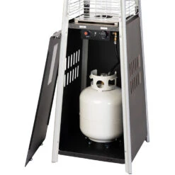 Fire Sense Pyramid Flame Series 47,000 BTU Propane Gas Decorative Fire Feature - Brushed Bronze -BBQ Haven Shop Fire Sense Pyramid Flame Series 47000 BTU Propane Gas Decorative Fire Feature Brushed Bronze Base Open Propane