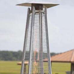 Fire Sense Pyramid Flame Series 47,000 BTU Propane Gas Decorative Fire Feature - Brushed Bronze -BBQ Haven Shop Fire Sense Pyramid Flame Series 47000 BTU Propane Gas Decorative Fire Feature Brushed Bronze Lifestyle Burner