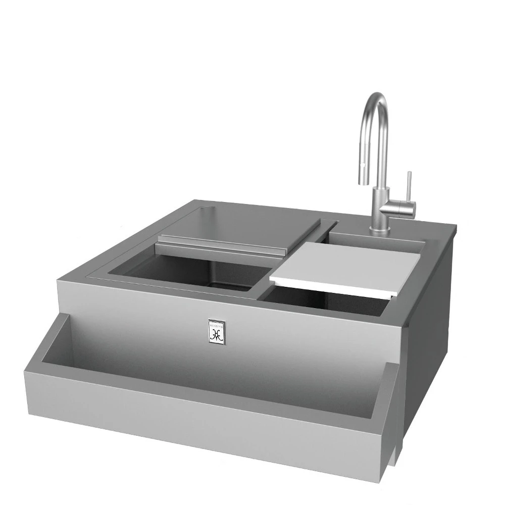 Hestan 30-Inch Stainless Steel Built-In Bar Center With Ice Chest & Sink 1 Hestan 30-Inch Stainless Steel Built-In Bar Center With Ice Chest & Sink