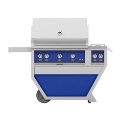 Hestan 36-Inch 3-Burner Freestanding Natural Gas Grill With Infrared Rotisserie Burner On Deluxe Cart With Double Side Burner - Prince