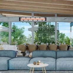 Infratech Traditional Motif Collection 61 1/4-Inch 3000W Single Element Electric Infrated Patio Heater - 277V - Black 14 Infratech Traditional Motif Collection 61 1/4-Inch 3000W Single Element Electric Infrated Patio Heater - 277V - Black -BBQ Haven Shop Infratech Motif Collection Traditional Black Lifestyle