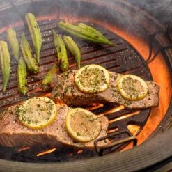 Kamado Joe Cast Iron Sear Plate Cooking Grate - Fits Kamado Joe Classic Joe, Joe Jr, And Konnected Joe Grills -BBQ Haven Shop KJ Sear Plate Application