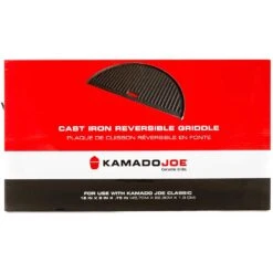 Kamado Joe Half Moon Cast Iron Reversible Griddle - Fits Kamado Joe 24-Inch Big Joe Grills 11 Kamado Joe Half Moon Cast Iron Reversible Griddle - Fits Kamado Joe 24-Inch Big Joe Grills -BBQ Haven Shop Kamado Joe Big Joe Half Moon Cast Iron Reversible Griddle BJ HCIGRIDDL Box Front View