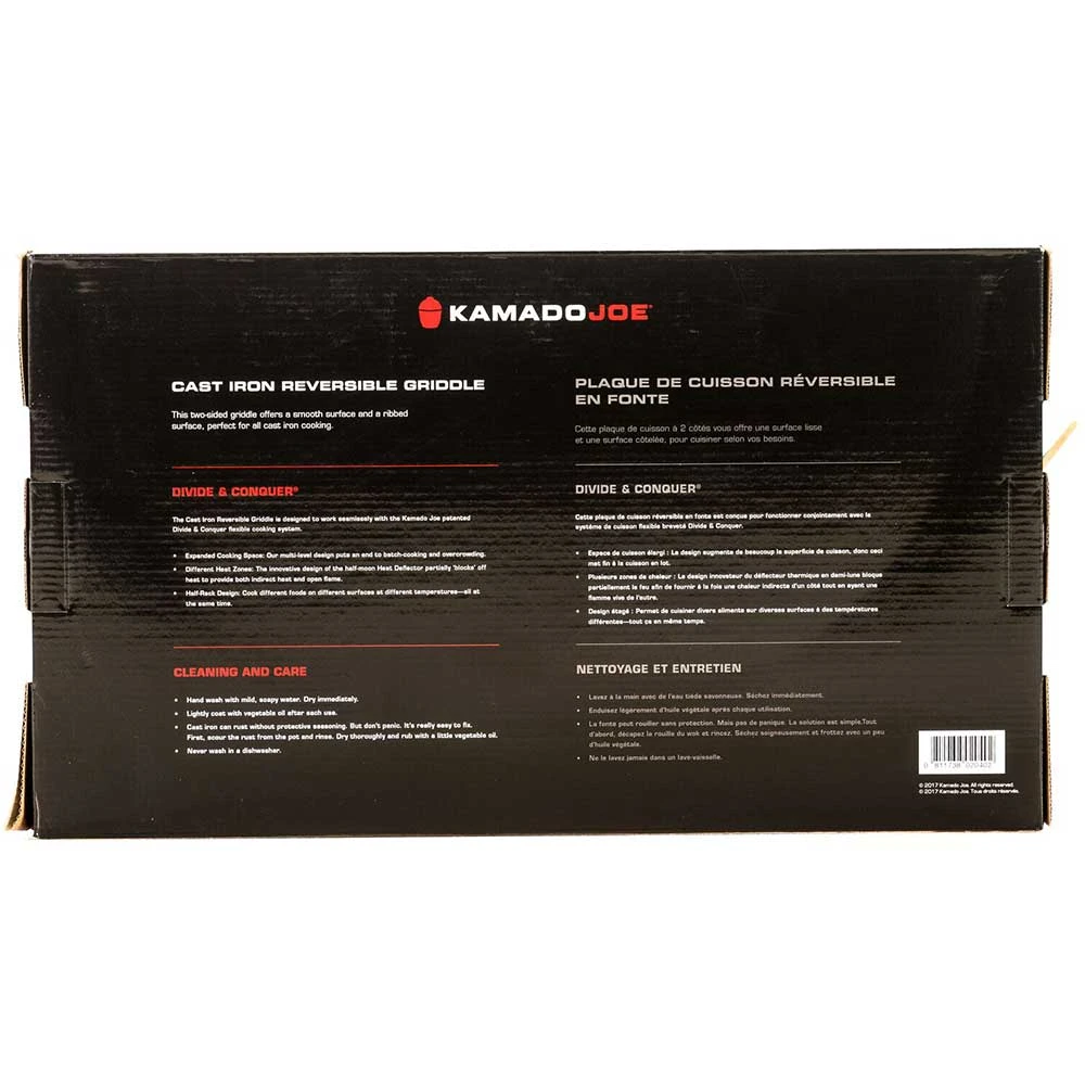 Kamado Joe Half Moon Cast Iron Reversible Griddle - Fits Kamado Joe 18-Inch Classic Joe Grills 7 Kamado Joe Half Moon Cast Iron Reversible Griddle - Fits Kamado Joe 18-Inch Classic Joe Grills - Image 7