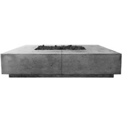 Prism Hardscapes Largo 96-Inch 65,000 BTU Propane Gas Square Fire Pit Table - Pewter
