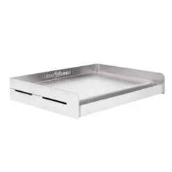 Little Griddle Sizzle-Q Full-Size 18-Inch X 13-Inch Stainless Steel BBQ Griddle -BBQ Haven Shop Little Griddle Sizzle Q Full Size 18 Inch x 13 Inch Stainless Steel BBQ Griddle SQ180 Angled View