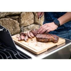 Napoleon 13-Inch Bamboo Cutting Board 7 Napoleon 13-Inch Bamboo Cutting Board -BBQ Haven Shop Low Res JPG Beef on bamboo board 2
