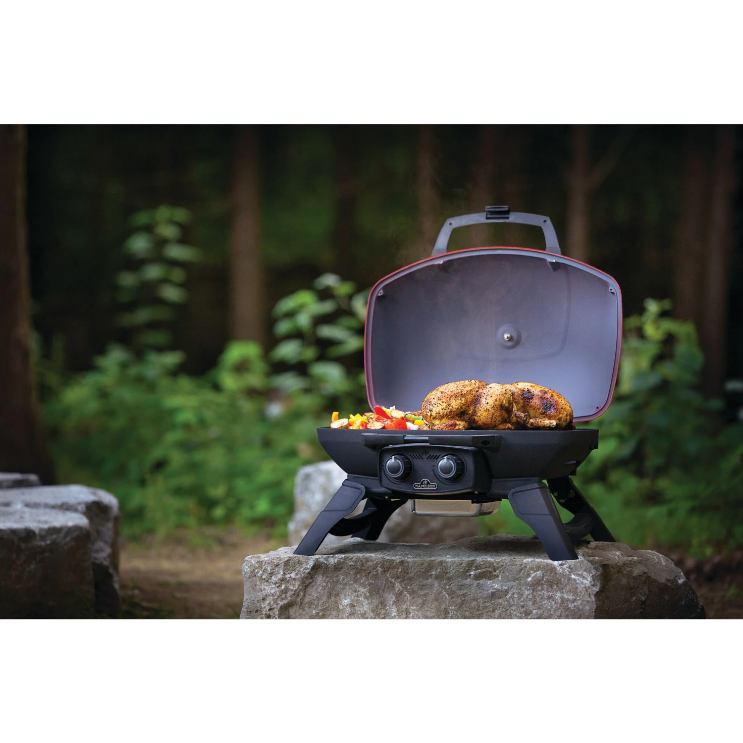 Napoleon TravelQ 285 Portable Propane Gas Grill With Griddle - Red 2 Napoleon TravelQ 285 Portable Propane Gas Grill With Griddle - Red - Image 2