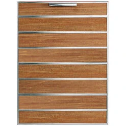 Madera By Summerset 20-Inch Stainless Steel And Teak Wood Roll-Out Trash And Recycling Bin 10 Madera By Summerset 20-Inch Stainless Steel And Teak Wood Roll-Out Trash And Recycling Bin -BBQ Haven Shop Madera by Summerset SSMTD2 20 TK 20 Inch Stainless Steel and Teak Wood Roll Out Trash and Recycling Bin Closed