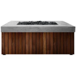 Prism Hardscapes Manchester 42-Inch 65,000 BTU Propane Gas Square Fire Pit Table - Pewter