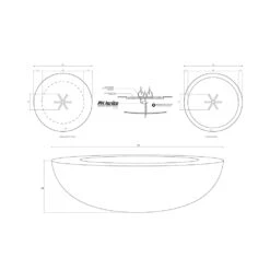 Prism Hardscapes Moderno 70 70-Inch 250,000 BTU Natural Gas Round Fire Pit Bowl With Electronic Ignition - Natural 10 Prism Hardscapes Moderno 70 70-Inch 250,000 BTU Natural Gas Round Fire Pit Bowl With Electronic Ignition - Natural -BBQ Haven Shop Moderno 70 diagram 01 scaled 1