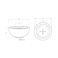 Prism Hardscapes Moderno 8 39-Inch 65,000 BTU Natural Gas Round Fire Pit Bowl - Pewter -BBQ Haven Shop Moderno 8 diagram scaled 1