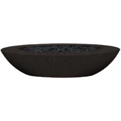 Prism Hardscapes Ovale 79-Inch Oval 65,000 BTU Propane Gas Fire Pit Bowl - Ebony