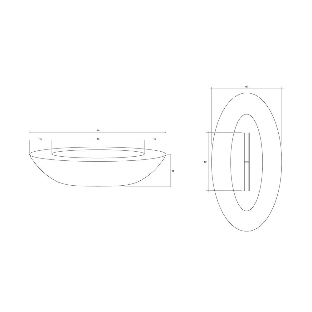 Prism Hardscapes Ovale 79-Inch Oval 65,000 BTU Propane Gas Fire Pit Bowl - Ebony 3 Prism Hardscapes Ovale 79-Inch Oval 65,000 BTU Propane Gas Fire Pit Bowl - Ebony - Image 3