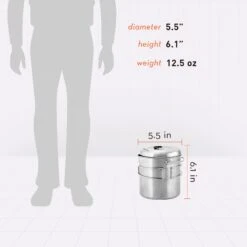 Solo Stove Pot 1800 Stainless Steel Camping Pot - 61 Ounces -BBQ Haven Shop POT1800 Camping Pot Specs